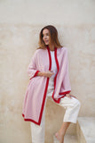 Personalised Pink Red Border Pure Cashmere Wrap