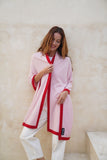 Personalised Pink Red Border Pure Cashmere Wrap