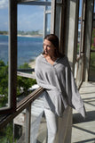 Personalised Grey Pure Cashmere Button Poncho