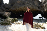 Personalised Burgundy Pure Cashmere Button Poncho