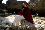 Personalised Burgundy Pure Cashmere Button Poncho