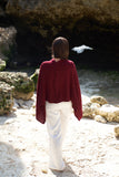 Personalised Burgundy Pure Cashmere Button Poncho