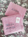 Personalised Pink Pure Cashmere Baby Blanket