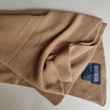 Camel Pure Cashmere Ribbed Scarf