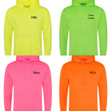 Personalised Adult Unisex Neon Hoodies