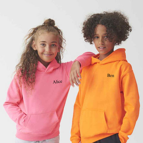 Personalised Children Neon Hoodies