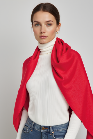 Personalised Orangey Red Pure Cashmere