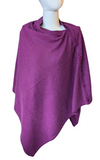 Personalised Plum Purple Pure Cashmere Button Poncho