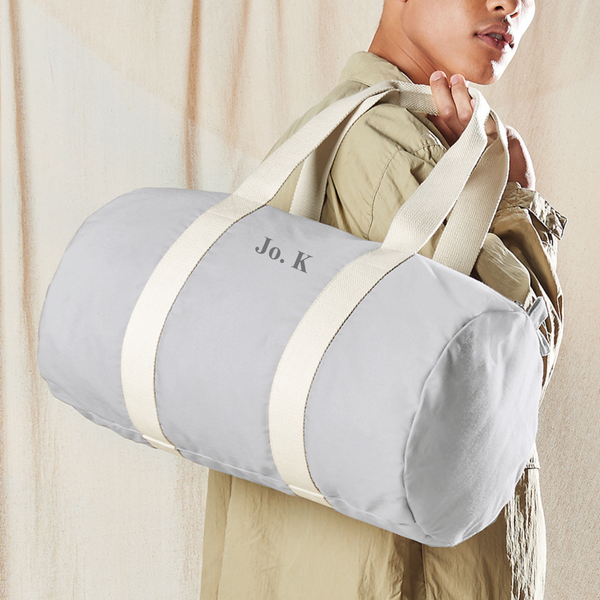 Personalised Organic Cotton Canvas Barrel Bag