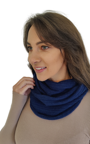 Personalised Navy Pure Cashmere Cable Knit Snood