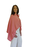 Personalised Coral Pink Pure Cashmere Button Poncho
