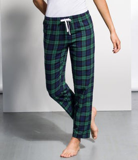 Leisureland Women's Green Plaid Lounge Pajama Pants 