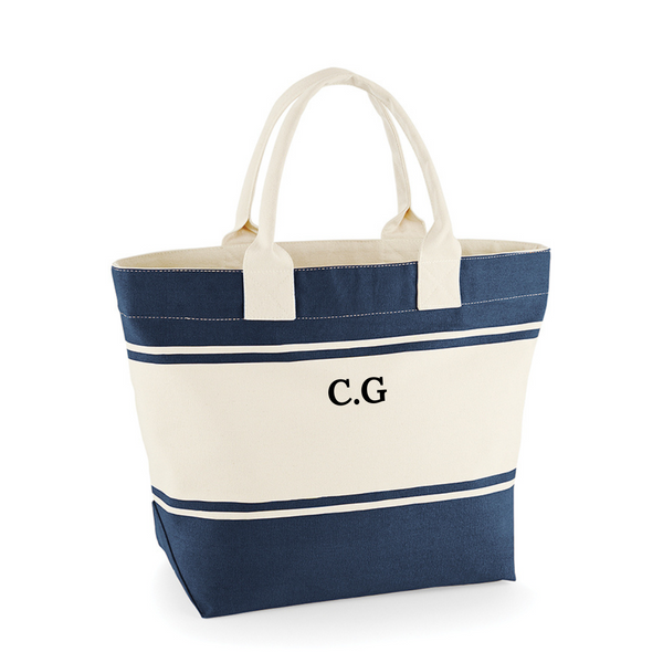 Personalised Cotton Canvas Nautical Tote