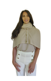 Personalised Sand Beige Pure Cashmere Button Poncho